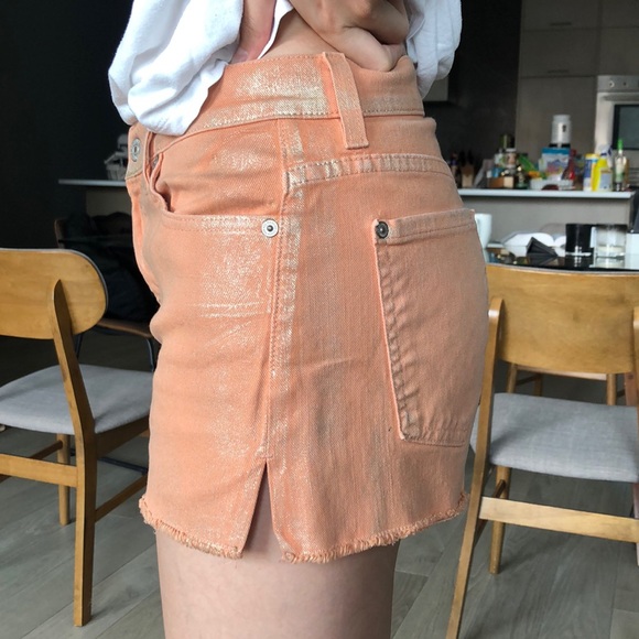 7 for all mankind salmon colored jeans short - Picture 2 of 4